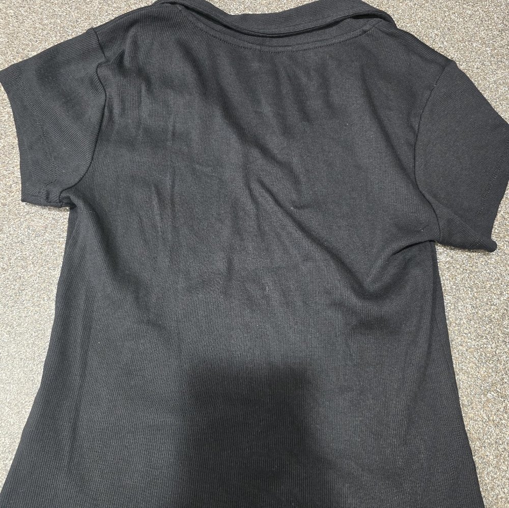 Guess Black Short-Sleeve Ribbed Polo - Picture 2 of 2